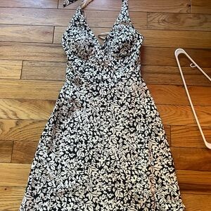 White House Black Market Black and White Sleeveless Sundress